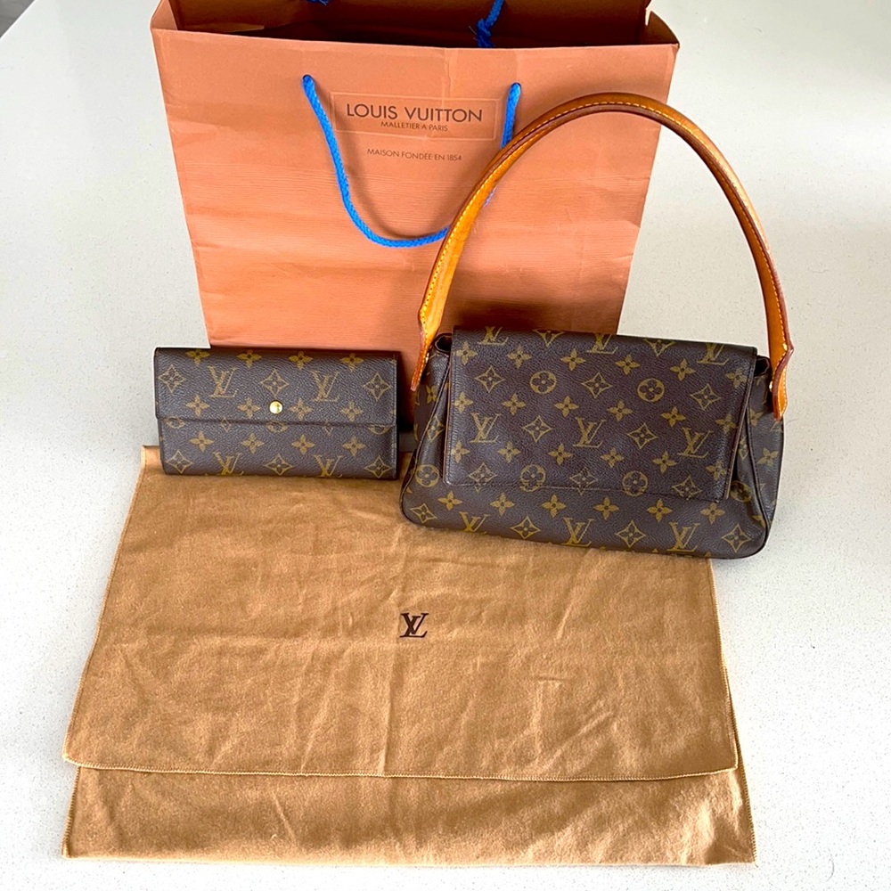 AUTHENTIC VINTAGE LOUIS VUITTON 90s 2000s Style Purse +wallet